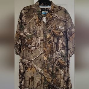 XXL Magellan Outdoors Men's Laguna Madre Solid Short Sleeve Fishing Shirt - Camo